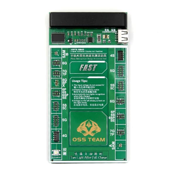 Batteri-aktiveringskort W208A 2-i-1 iPhone 4 - iPhone X och Samsung