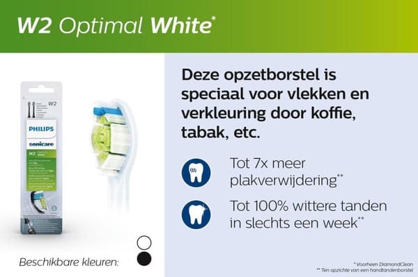 Philips Sonicare W2 Optimal White HX6068/13 - Borsthuvuden - 8 delar