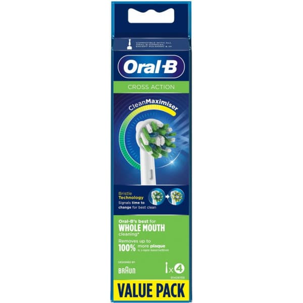 Oral-B CrossAction -utbytesborste, 4 st