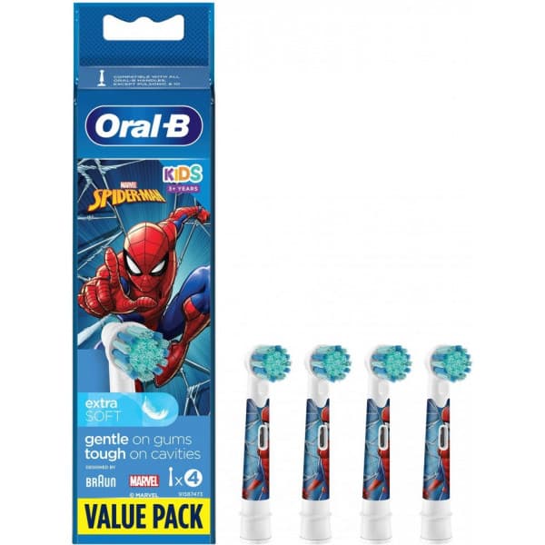 Oral-B Kids Spider-Man -udskiftningsbørste, 4 stk.