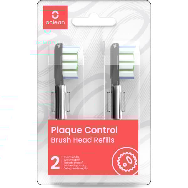 Oclean Plaque Control -børstehoved, sort, 2 stk.