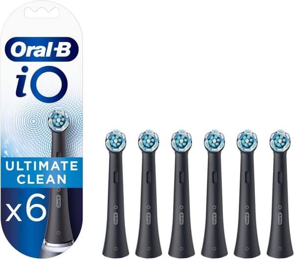 Oral B iO Ultimate Clean - tannbørstehode, svart, 6 stk