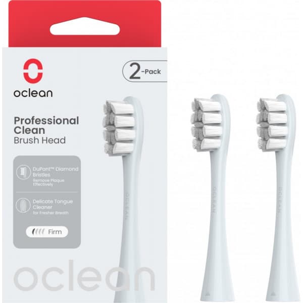 Oclean Professional Clean -børstehoved, 2 stk, sølv