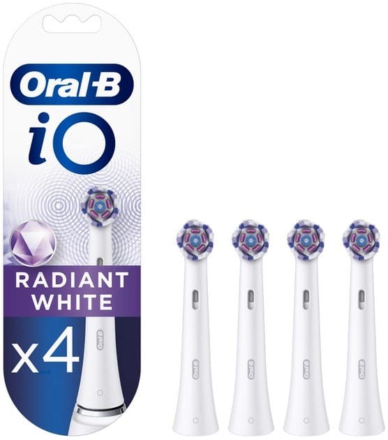 Hammasharjan vaihtopäät ORAL-B iO Radiant 4 kpl, valkoinen