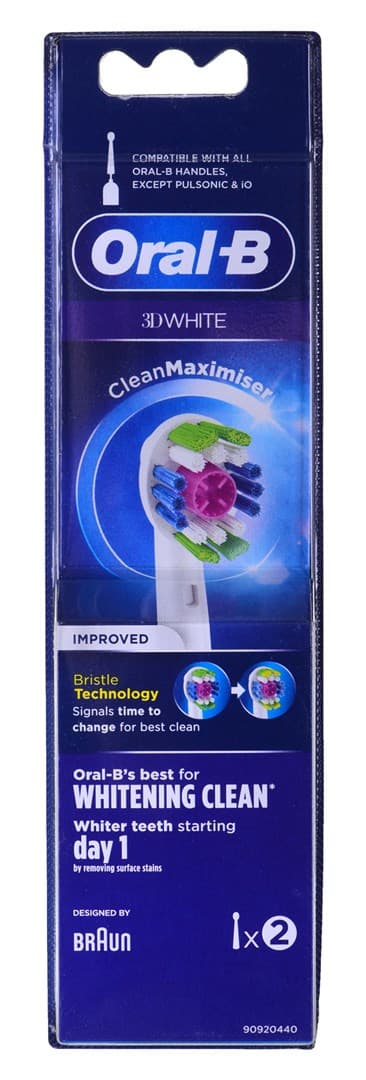 Tandborsthuvuden ORAL-B Braun 3D White Clean Maximiser 2 st. Vita