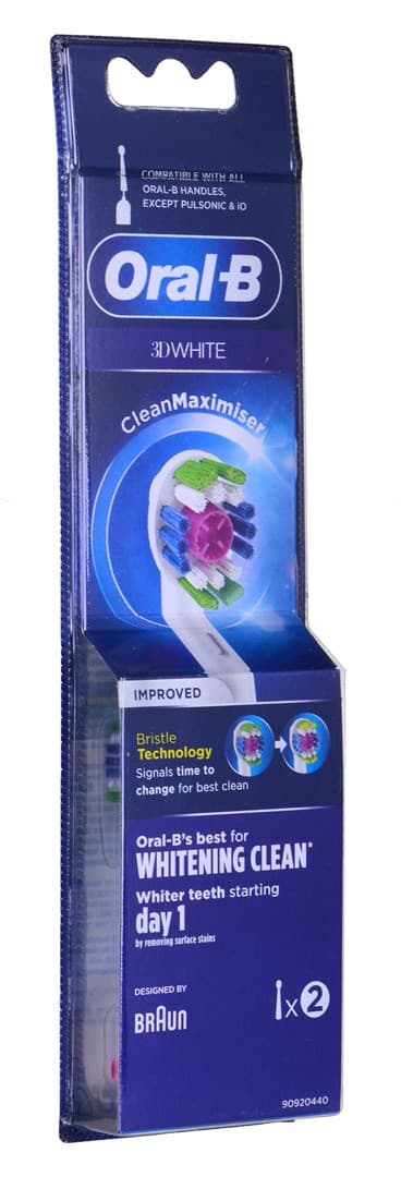 Hammasharjan vaihtopäät ORAL-B Braun 3D White Clean Maximiser 2 kpl. Valkoinen
