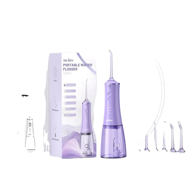 Kannettava vesiflossseri, 4 hammaslankausmoodia, 350 ml vesitankki,PURPPURA