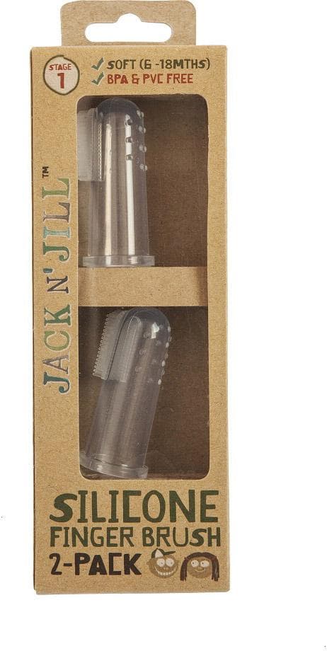 Fingertandborste av silikon - barnets första tandborste, 2-pack - Jack N´Jill