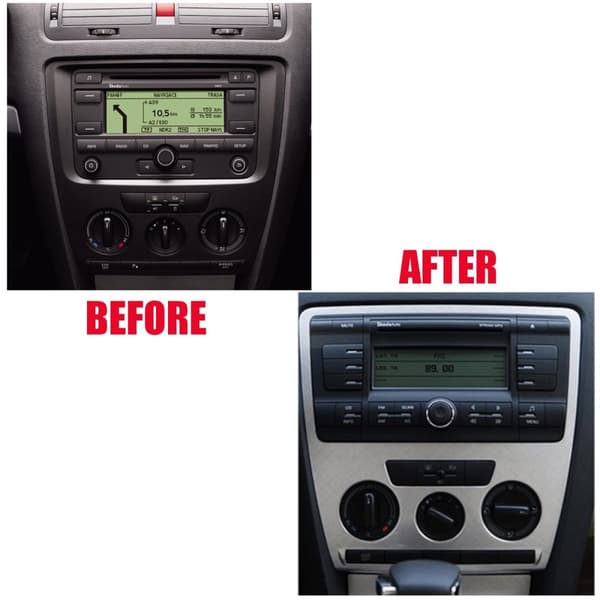 2Din auton runko Fascia Trim Dash Mount -teline Skoda Octavialle 2007-2009
