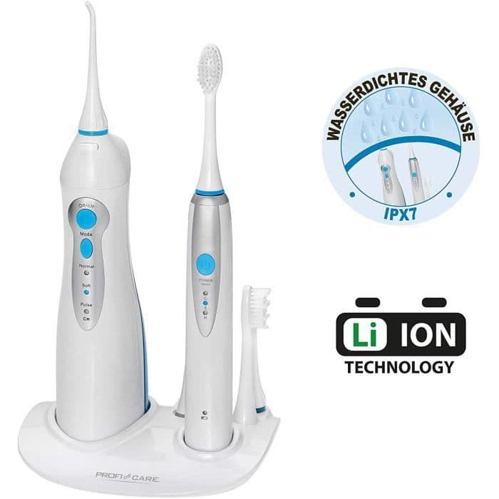 ProfiCare Dental-Center - 2 i 1 - sonisk tandborste och oral irrigator, tandborste 31 000 vibrationer - min, switch