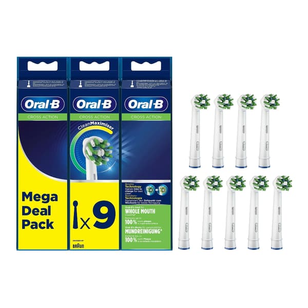 Oral-B CrossAction Harjaspää - 9-pakkaus