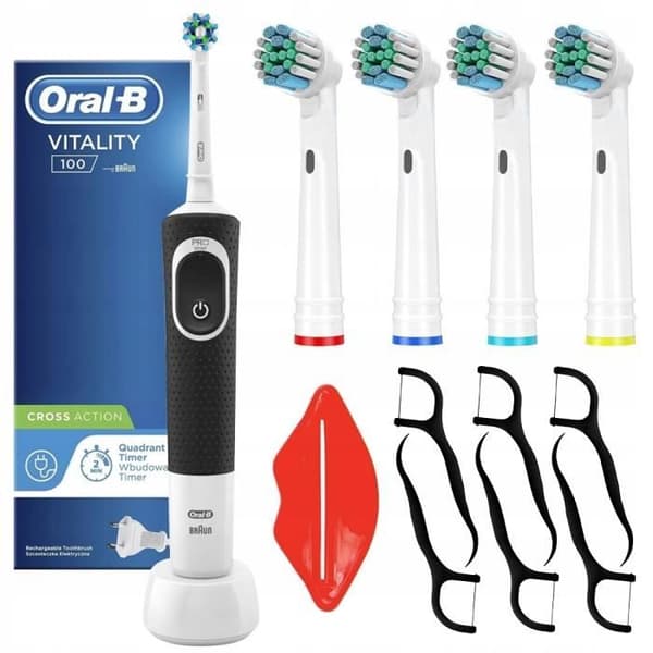 Oral-B Vitality 100 eltandborste Svart + 4 reservspetsar