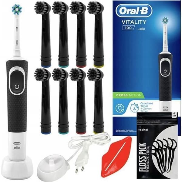 Elektrisk tandborste - Oral-B - Vitalitet 100 - 7600 svängningar/min - 1 borstningsläge - Svart