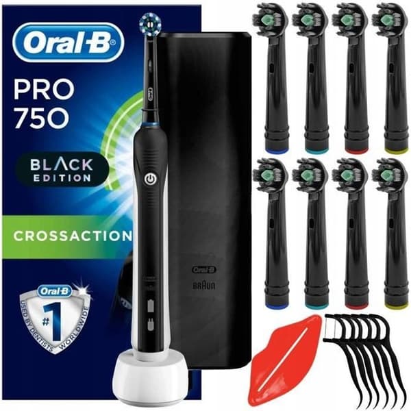 ORAL-B PRO 750 ELEKTRISK TANDBORSTE + TILLBEHÖR | CDON