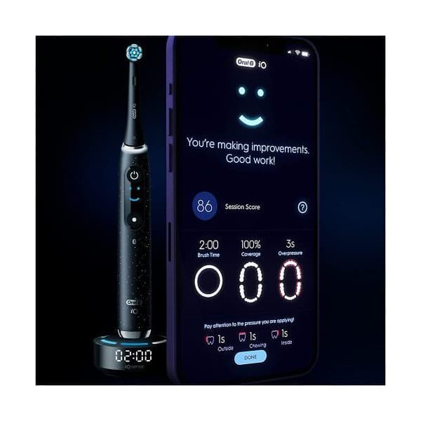 Oral-B iO Series 10 Voksen Roterende, pulserende tandbørste Sort
