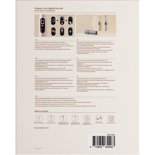 Oclean X Pro Digital Duo Set Limited Edition - eltandborste, silver / guld