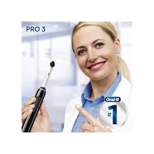 Oral-B Series Pro 3 3000 svart elektrisk tandborste med 3 borstlägen, 360o tandköttstryckskontroll,