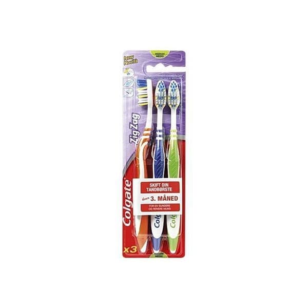 Colgate ZigZag Medium tandborste (3-pack)