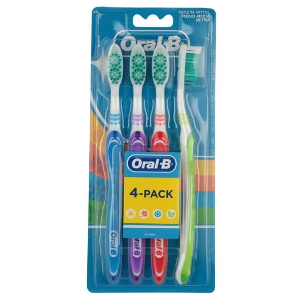 ORAL B Tandborste Medium Pack 4