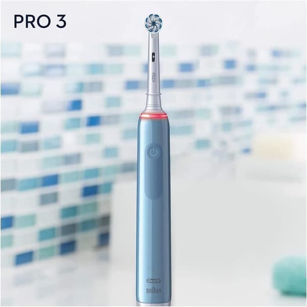 Elektrisk tandborste - Oral-B - Pro 3 - Trycksensor - Batteritid 2 veckor - Rengöringslägen