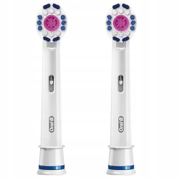 Tandborste - Braun Oral-B - 3D White - 2 borsthuvuden - Tar bort missfärgning - Minskar plack