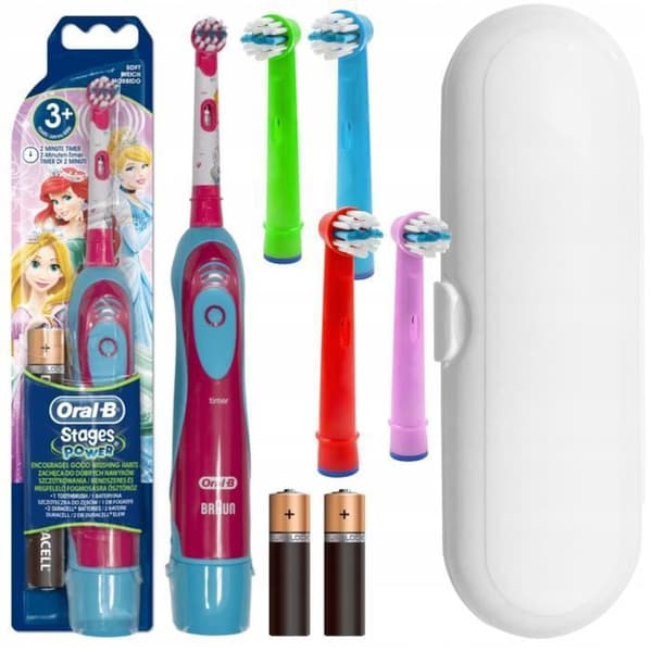 Elektrisk tandborste - Braun - Oral-B Stages Power - För barn - 4 tips - Fodral ingår