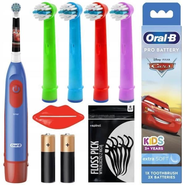 Elektrisk tandborste - Oral-B - Stages Power Auta - Flerfärgad - För barn - Med ersättningsspetsar