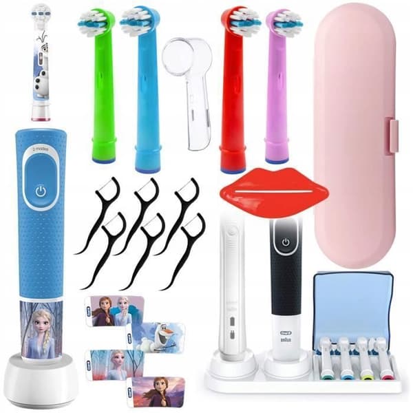 Elektrisk tandborste - Oral-B - Barn 100 - Fryst - 7600 svängningar/min - 2 borstningslägen
