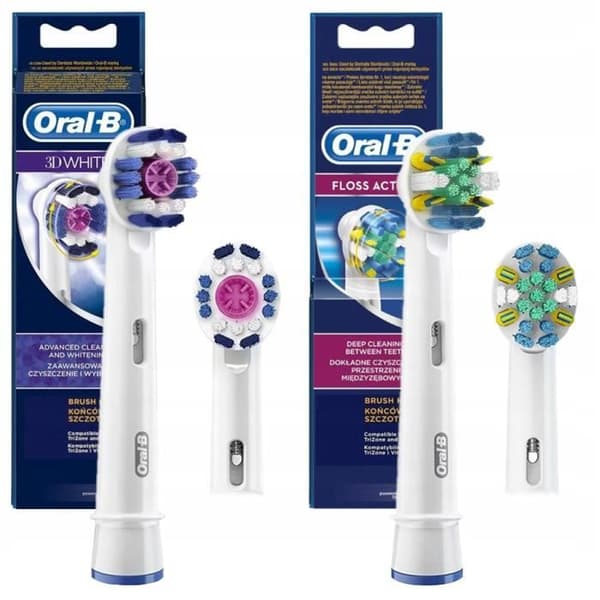 2 originaltandborstspetsar för Oral-B 3D White, Floss