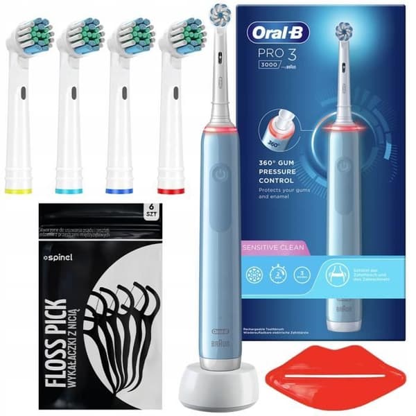 Oral-B Pro 3 3000 Sensitive Clean eltandborste + 4 ersättningsspetsar