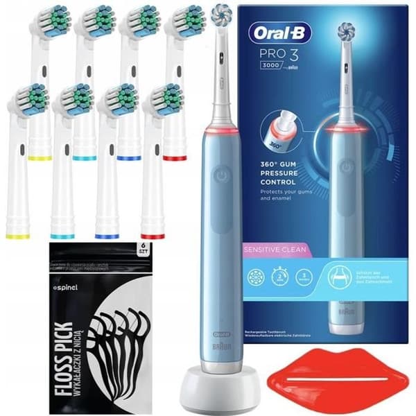 Oral-B Pro 3 3000 Sensitive Clean eltandborste + 8 ersättningsspetsar
