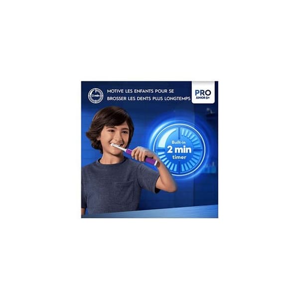 Elektrisk tandborste - Oral-B - Pro Junior - Lila - 3 borstlägen - För barn 6+