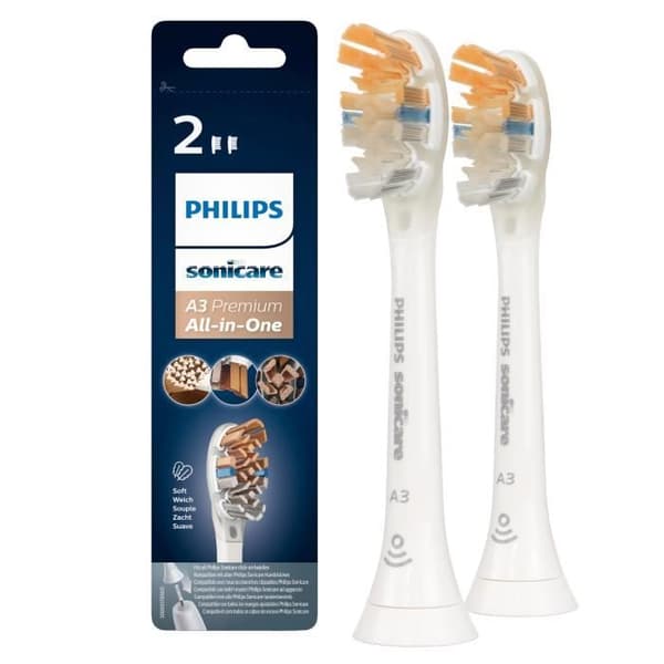 Tandborsthuvuden - Philips - A3 Premium - Svart - 2 delar - Munhygien