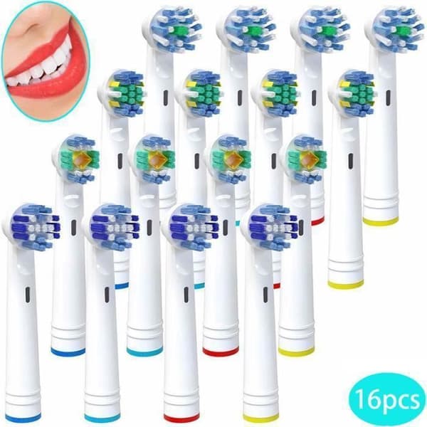 Ersättningsborsthuvud - Oral B - Multifunktionell - 16 huvuden - Kompatibel med flera modeller