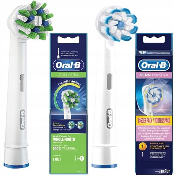 2x Tandborsthuvuden Oral-B CrossAction + Oral-B Sensi UltraThin