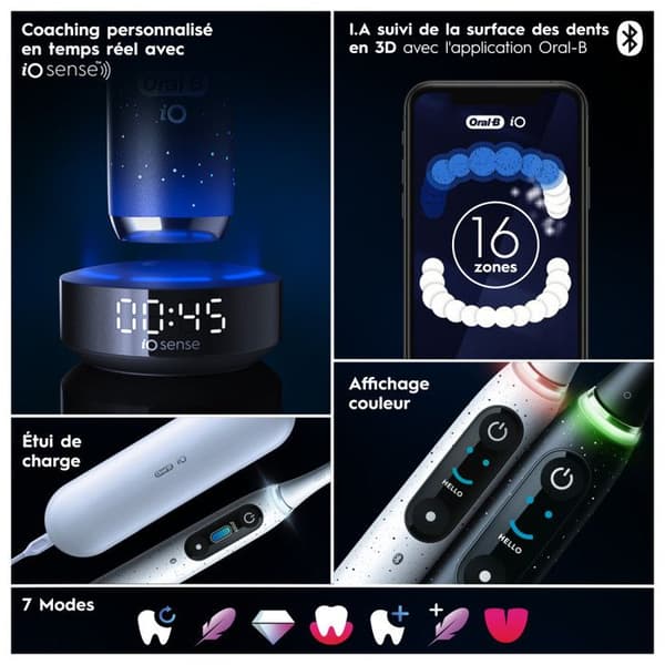 Elektrisk tandborste - Oral-B - iO Series 10 - Bluetooth-ansluten - Snabbladdning - 6 borstningslägen