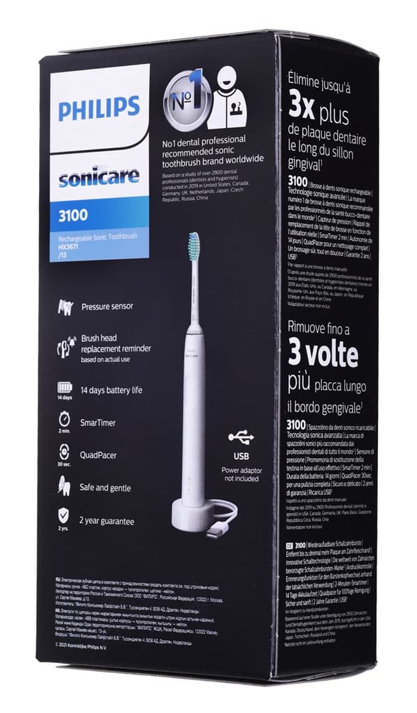Philips 3100 series HX3671/13 Ljudteknik Ljud eltandborste