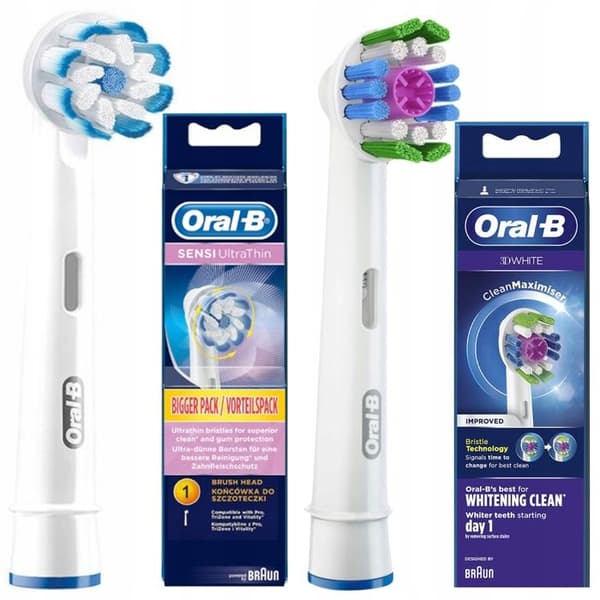 2 Original Oral-B-tips för Sensi Ultrathin och 3D WHITE elektriska tandborstar