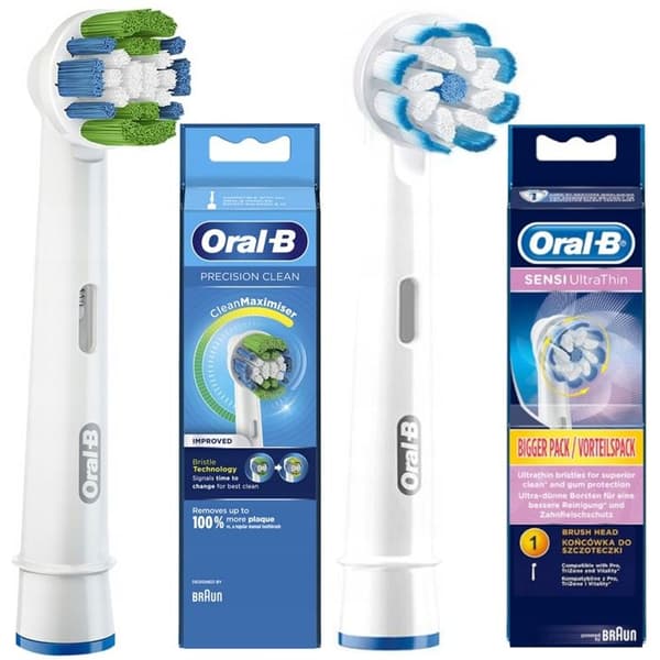 2 Original Oral-B tips för Precision Clean och Sensi Ultrathin elektriska tandborstar