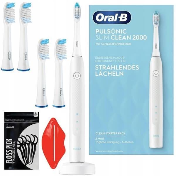 Oral-B Pulsonic Slim Clean 2000 tandborste + 4 originalspetsar och tillbehör