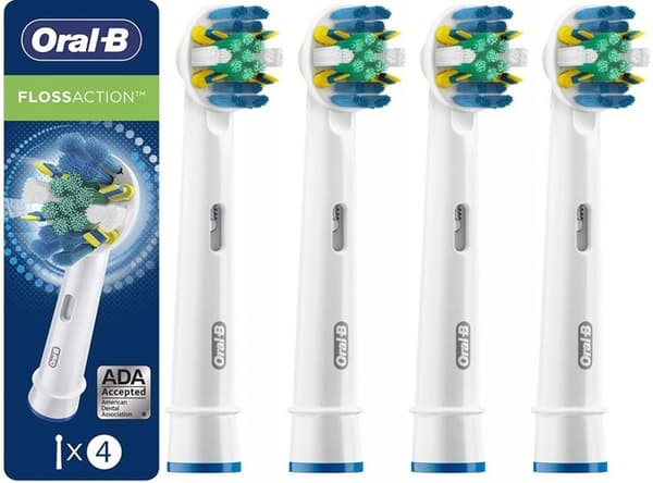 4 100 % original Oral-B Floss Action elektriska tandborsthuvuden