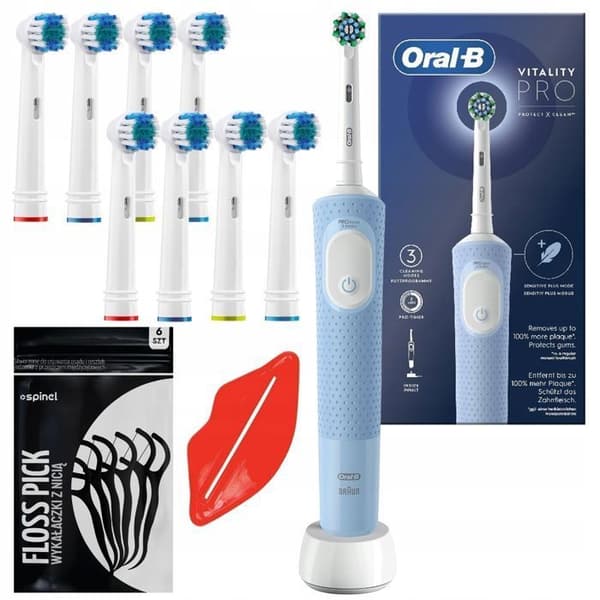 Elektrisk tandborste - Oral-B - Vitality Pro D103 - 3 borstlägen - Färg Blå - Tillbehör ingår