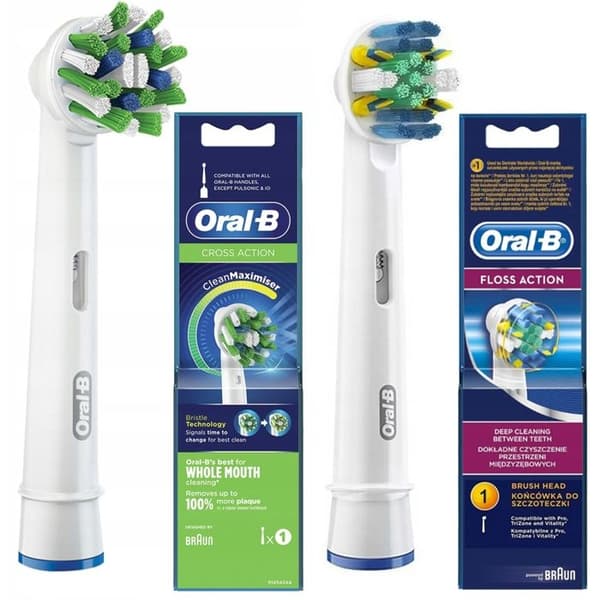 2 Original Oral-B tips för Cross Action och Floss Action eltandborstar