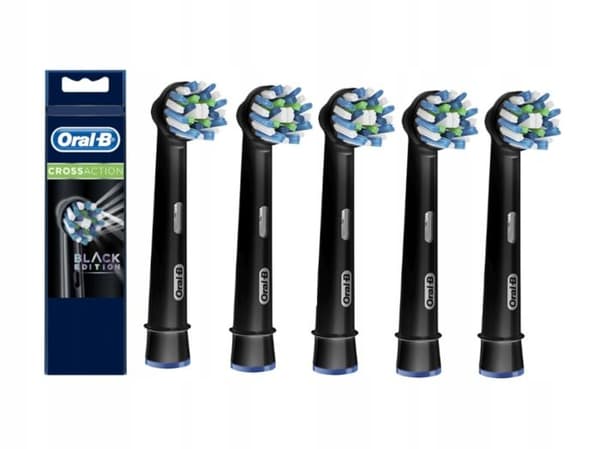 5x ORAL-B huvud för Cross Action EB50BK tandborste, SVART