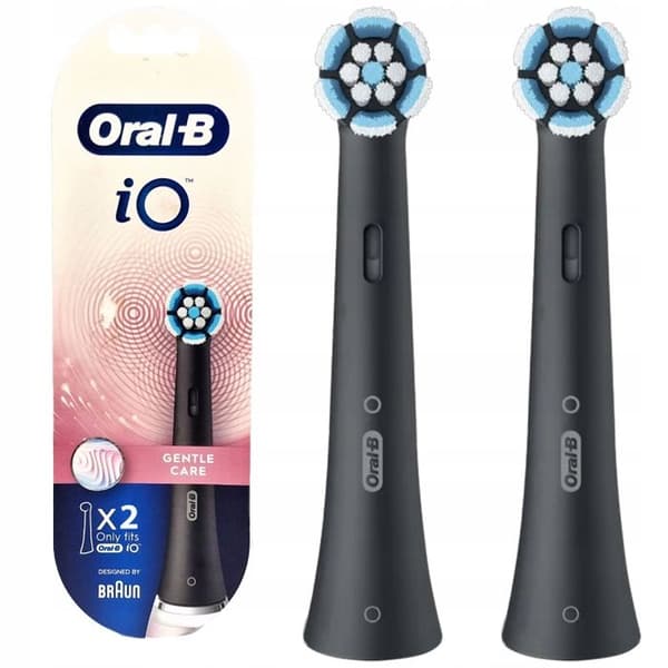 2x tandborsthuvud Originalspets för Oral-B iO Gentle Care Tandborste Svart