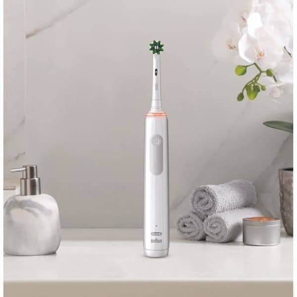 Oral-B Pro 3 3000 vit elektrisk tandborste - 2 borsthuvuden - Runt huvud - 3 borstlägen
