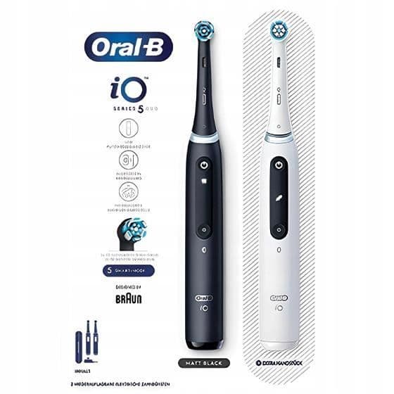 Oral-B iO Series 5 Elektrisk tandborste svart och vit tvåpack