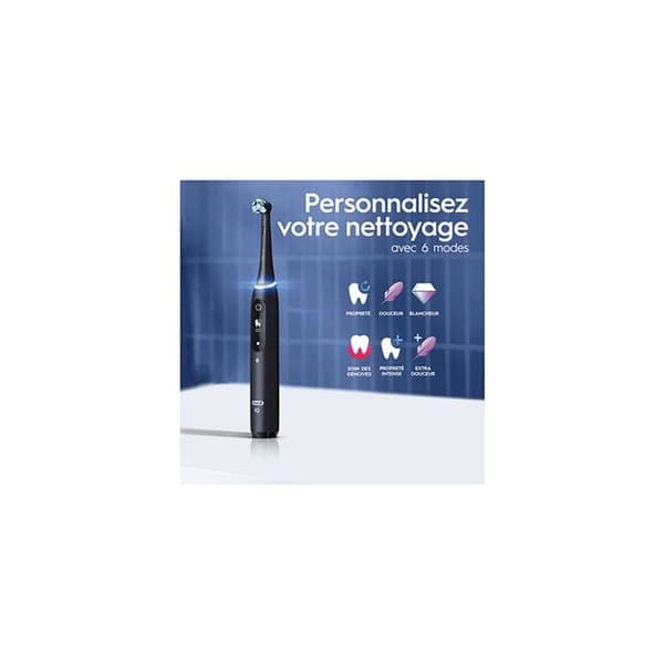 Elektrisk tandborste - ORAL-B - IO 8S - 6 borstlägen - Svart - 62 000 svängningar per minut