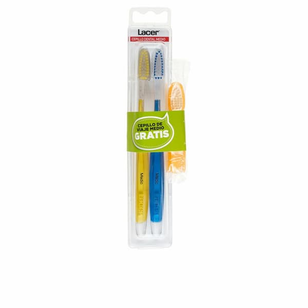Escova de Dentes Lacer Technic Medio (3 Dele) (2 enheder)