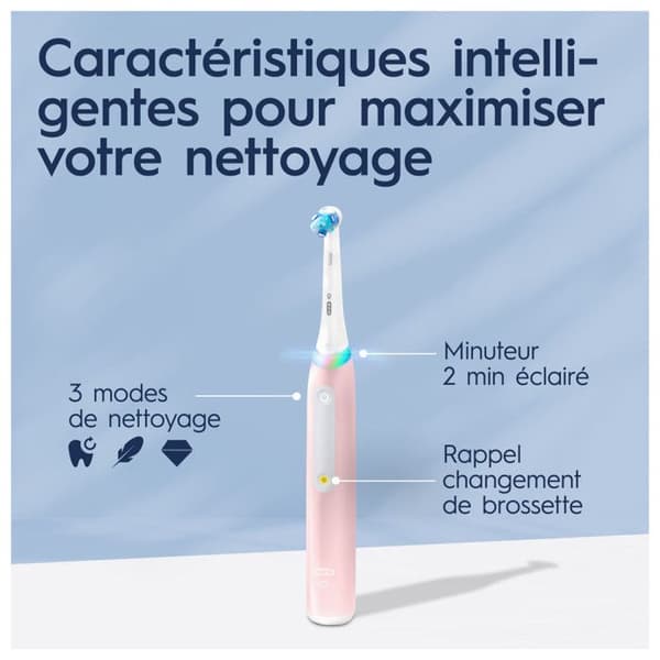 Rosa elektrisk tandborste Series 3s iO med ORAL-B laddare